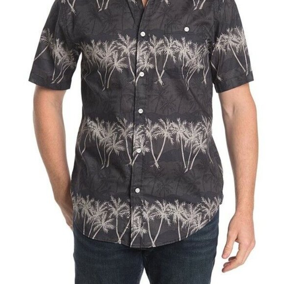 NWT Ezekiel Men's Large Black Pam Dreams Palm Tree Short Sleeve Shirt - Picture 3 of 5